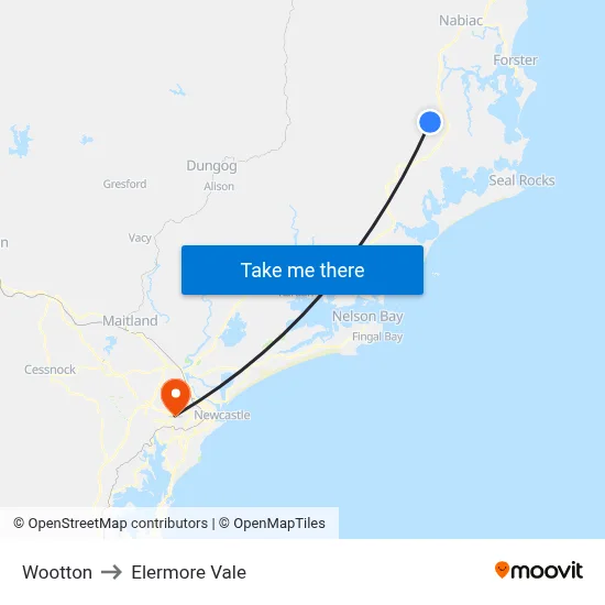 Wootton to Elermore Vale map