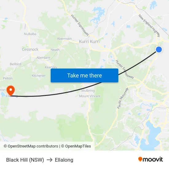 Black Hill (NSW) to Ellalong map