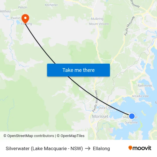 Silverwater (Lake Macquarie - NSW) to Ellalong map