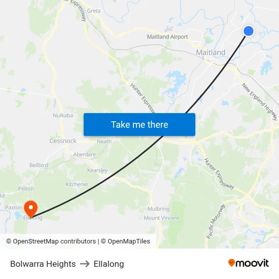 Bolwarra Heights to Ellalong map