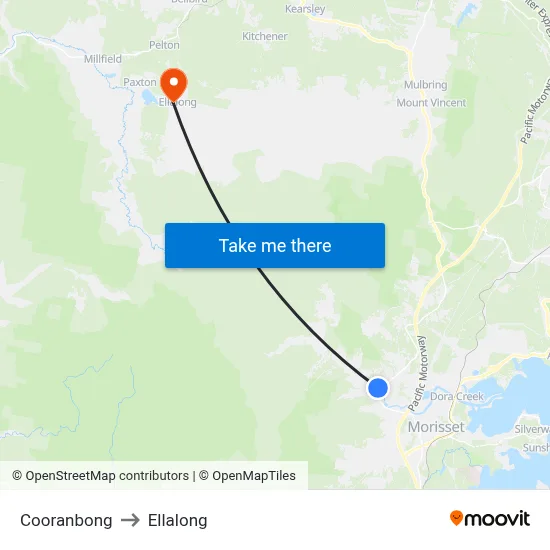 Cooranbong to Ellalong map