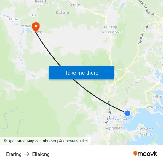Eraring to Ellalong map