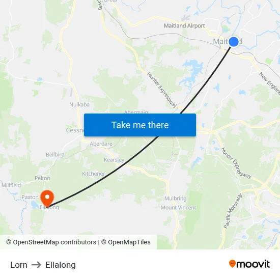 Lorn to Ellalong map