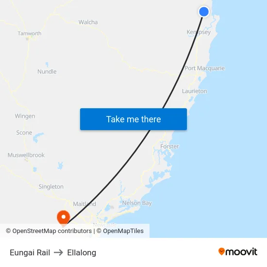 Eungai Rail to Ellalong map