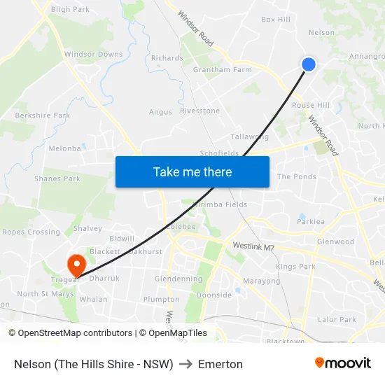 Nelson (The Hills Shire - NSW) to Emerton map