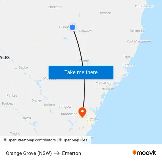 Orange Grove (NSW) to Emerton map