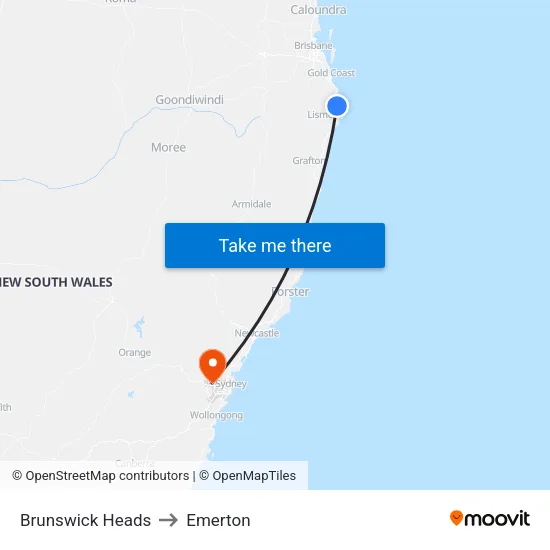 Brunswick Heads to Emerton map