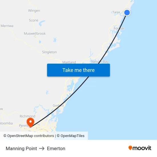 Manning Point to Emerton map