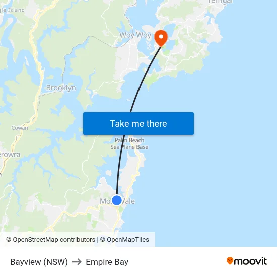 Bayview (NSW) to Empire Bay map
