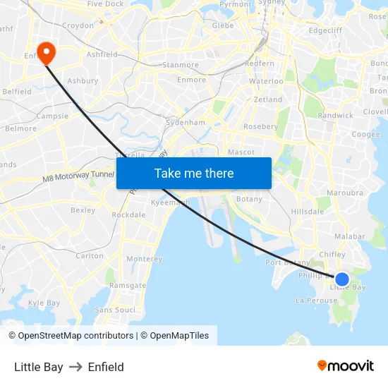 Little Bay to Enfield map