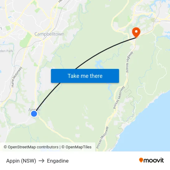 Appin (NSW) to Engadine map