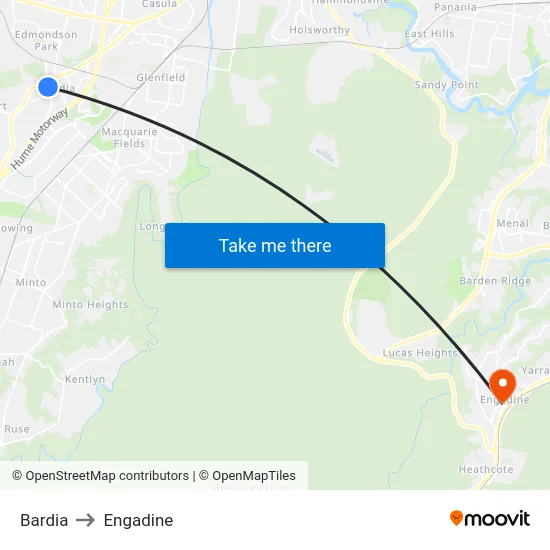 Bardia to Engadine map