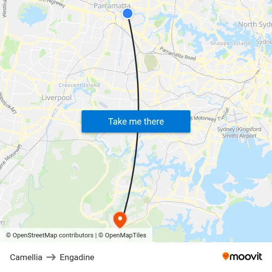 Camellia to Engadine map