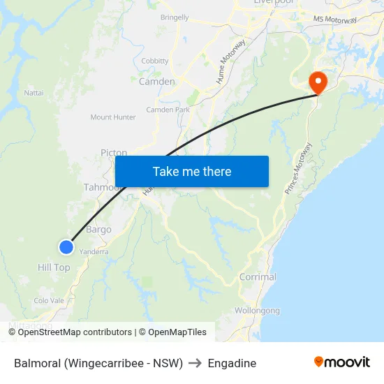 Balmoral (Wingecarribee - NSW) to Engadine map