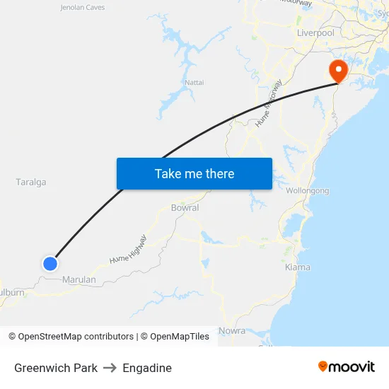 Greenwich Park to Engadine map