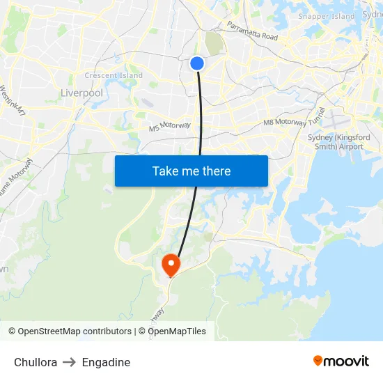 Chullora to Engadine map