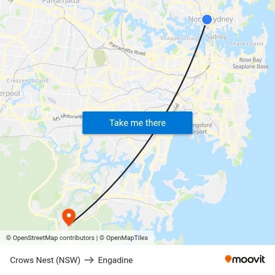 Crows Nest (NSW) to Engadine map