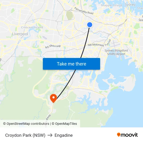 Croydon Park (NSW) to Engadine map