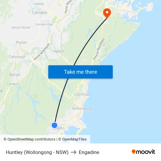 Huntley (Wollongong - NSW) to Engadine map