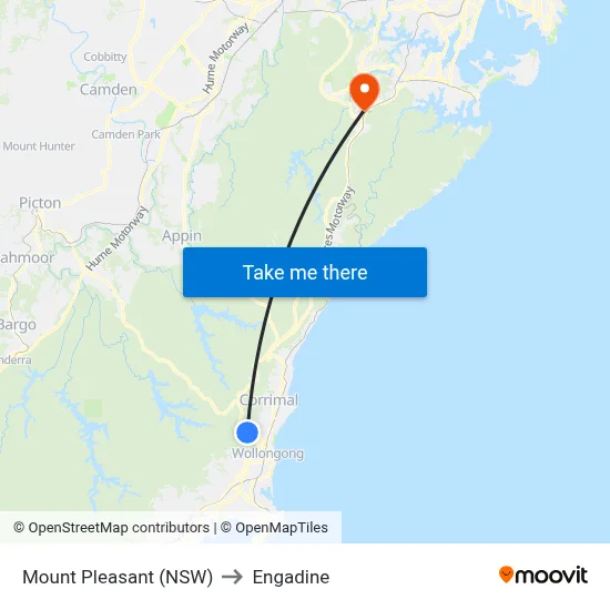 Mount Pleasant (NSW) to Engadine map