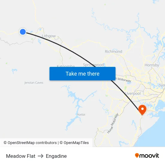 Meadow Flat to Engadine map
