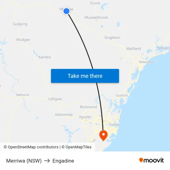 Merriwa (NSW) to Engadine map