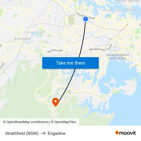Strathfield (NSW) to Engadine map