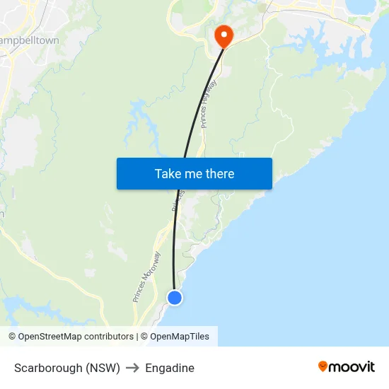 Scarborough (NSW) to Engadine map