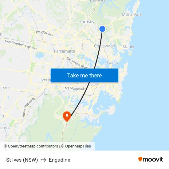 St Ives (NSW) to Engadine map