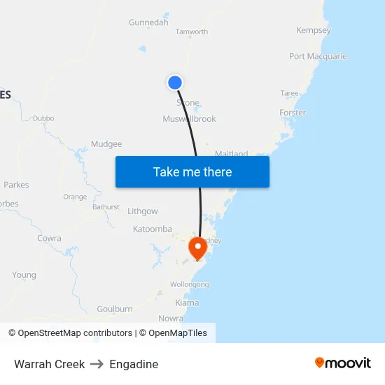 Warrah Creek to Engadine map