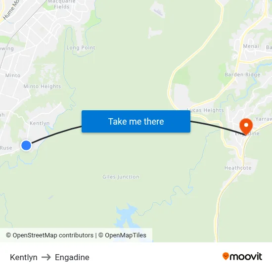 Kentlyn to Engadine map