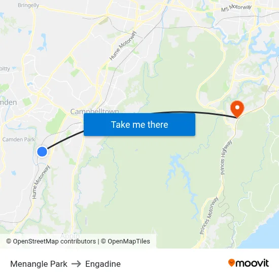 Menangle Park to Engadine map