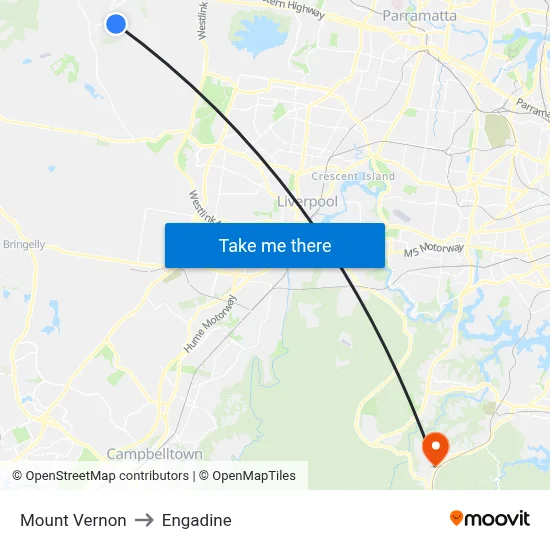Mount Vernon to Engadine map