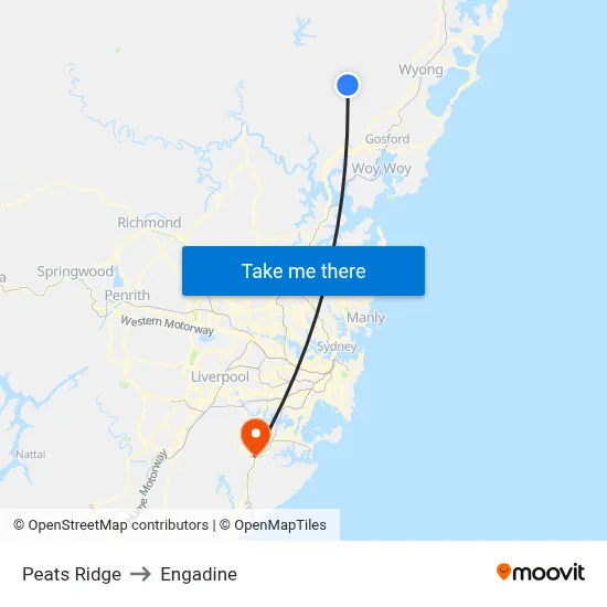 Peats Ridge to Engadine map