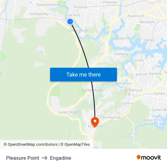 Pleasure Point to Engadine map