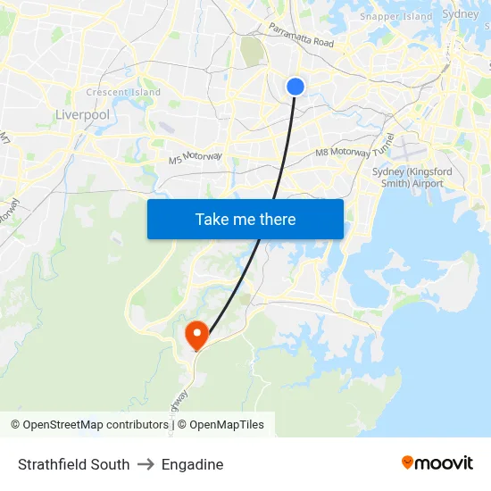 Strathfield South to Engadine map