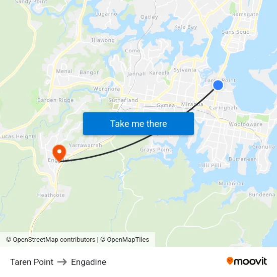 Taren Point to Engadine map