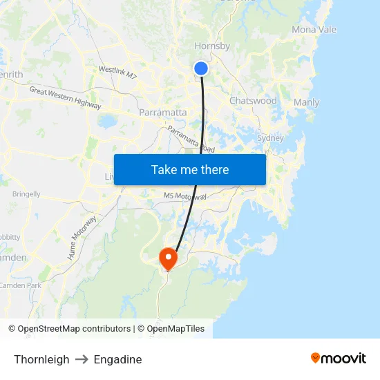 Thornleigh to Engadine map