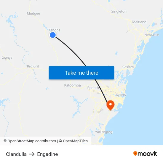 Clandulla to Engadine map