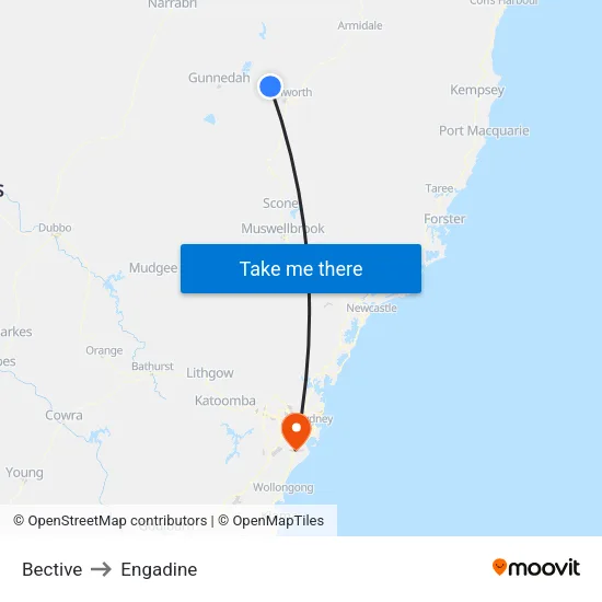 Bective to Engadine map