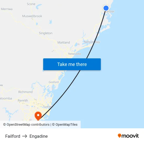 Failford to Engadine map