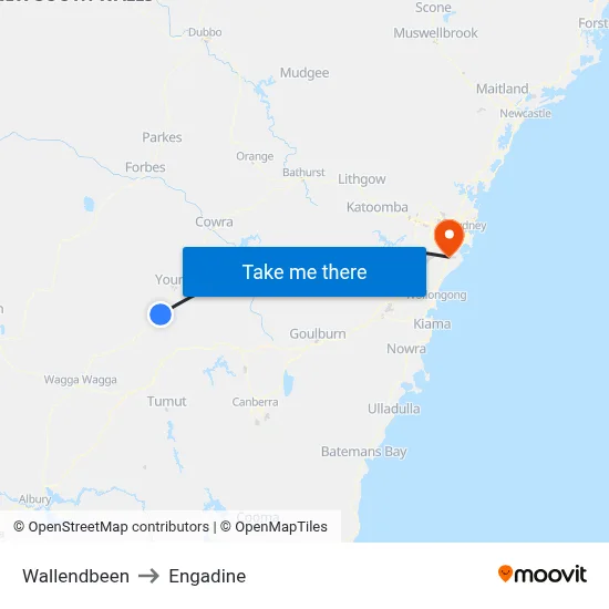 Wallendbeen to Engadine map