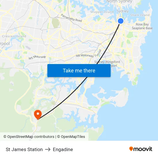 St James Station to Engadine map