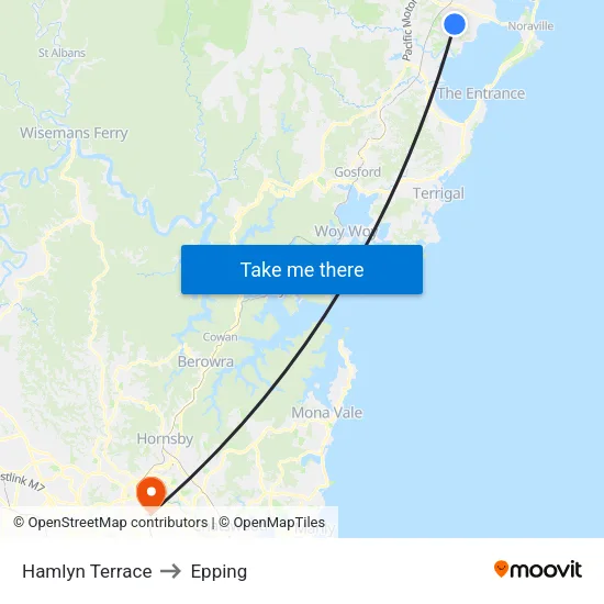 Hamlyn Terrace to Epping map