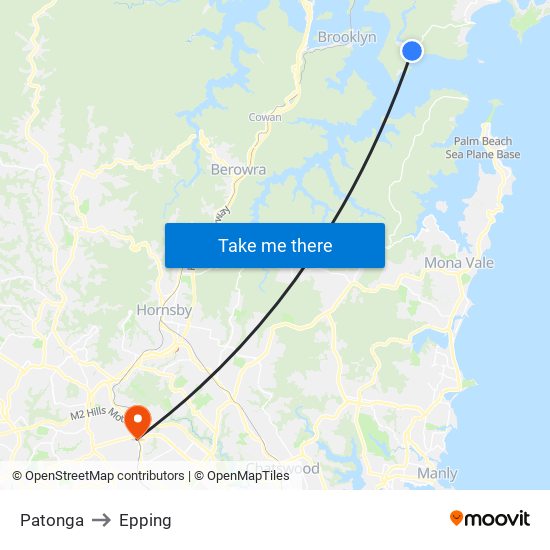 Patonga to Epping map