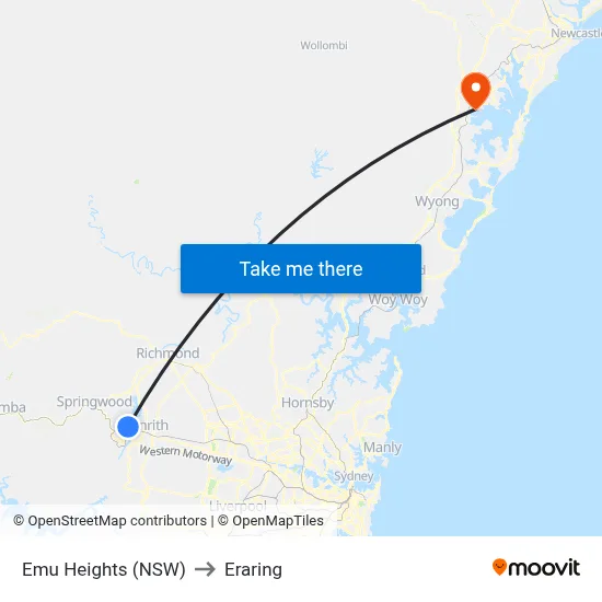 Emu Heights (NSW) to Eraring map
