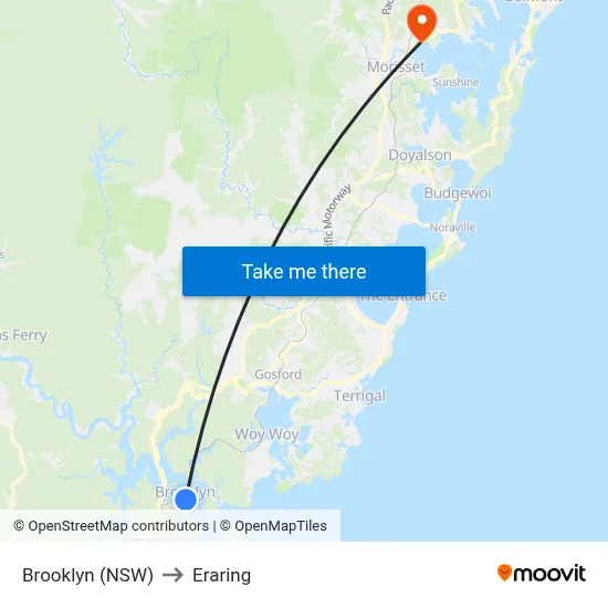 Brooklyn (NSW) to Eraring map