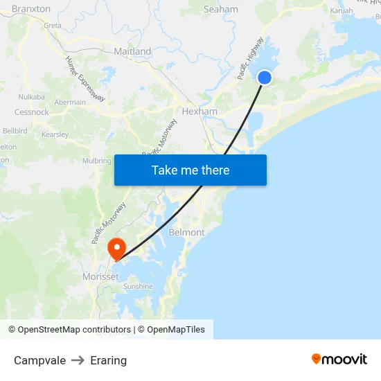 Campvale to Eraring map