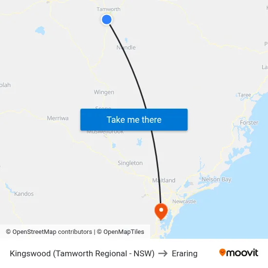 Kingswood (Tamworth Regional - NSW) to Eraring map