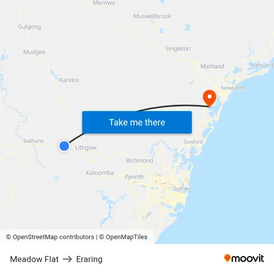 Meadow Flat to Eraring map